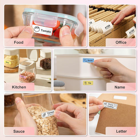 Label Maker Machine with Tape, P21 Portable Bluetooth Label Printer, Wireless Built-in Cutter Sticker Maker Mini Label Makers with Multiple Templa...