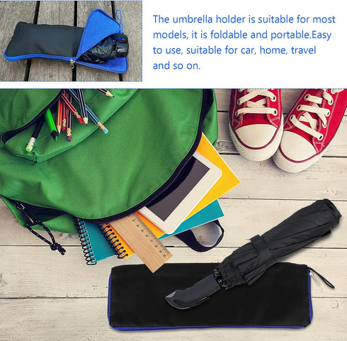 Veemoon Umbrella Bag Umbrella Carry Bag Portable Umbrella Storage Bag Umbrella Hanging Pouch Umbrella Wet Bag for Home Outdoor Blue...