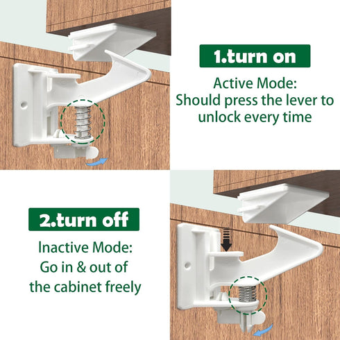 20 Pack Cabinet Locks Child Safety Latches - Vmaisi Baby Proofing Cabinets Drawers Lock - Upgraded Stronger Adhesive Easy Installation - No Drilli...