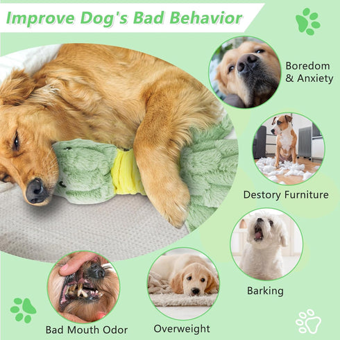 Large Plush Squeaky Dog Toys for Aggressive Chewers, Interactive Tug of War Puppy Toys for Indoor Play - Duck Stuffed Dog Toys with Soft Fabric fo...