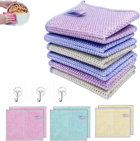 2024 New Multipurpose Wire Miracle Cleaning Cloths,Wire Dishwashing Rags for Wet and Dry,for Kitchen, Sinks, Pots, Pans?Easy Rinsing, Reusable?9 P...