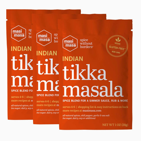MASI MASA Indian Tikka Masala Spice Blend (3 pack), Curry Seasoning for Simmer Sauce, Marinade or Rub, 12 Spice Mix, Vegan, No Gluten, Soy, Dairy,...