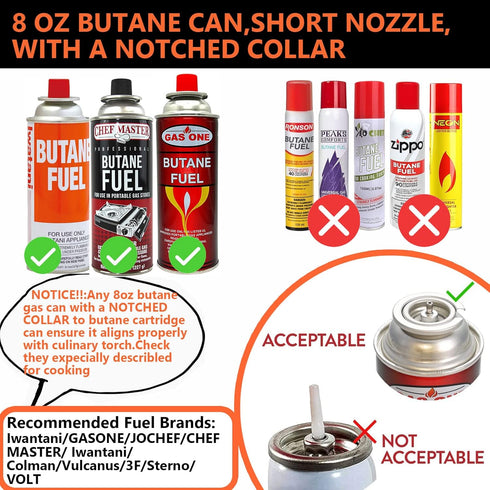 Culinary Professional Kitchen Butane Torch, Upgrade Creme Brulee Blow Torch for Cooking, Adjustable Flame with Reverse Use?Butane Gas Not Included...