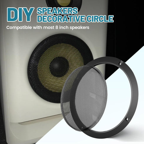 8 inch Metal Mesh Round Speaker Grill Cover, Universal Radio Speaker Grills Decorative for Car Speaker Mounting Home Audio DIY, Mesh Subwoofer Gri...