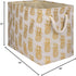 DII Polyester Storage Bin, Gold Metallic Collection Collapsible with Handles, Medium, Pineapple...