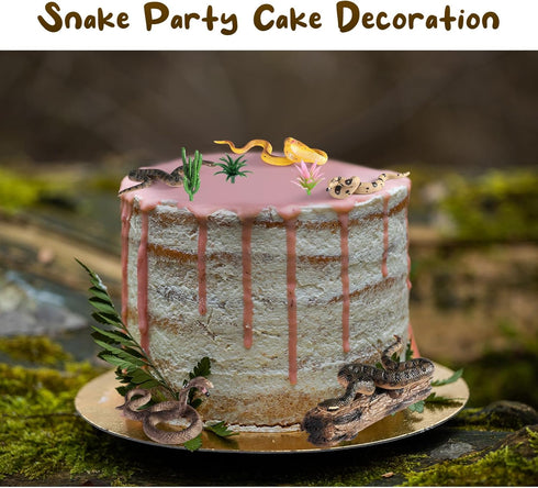 Sratte 26 Pcs Realistic Snake Figurines Toys Plastic Anaconda Animals Diorama Project Playset Model Trees Kit for Kids Toddlers Educational Learni...