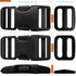 Buckles for 3/4 inch Wide Webbing Straps: Quick Side Release Buckles 10 set and Tri-Glide Slide 20 pcs Fit 0.75" Nylon Web Belt, Plastic Snap Fast...
