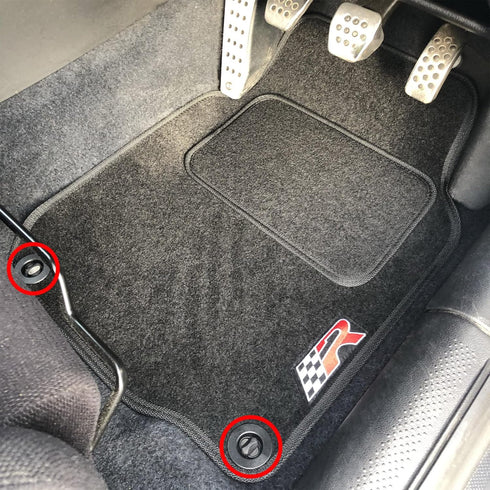 OAUTOO 8 Sets Floor Mat Retaining Clip Kit Compatible with Volkswagen 3D0864851B41 + 3D0061795B41 for Beetle Eos GTI Jetta Passat Rabbit SportWage...