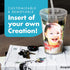 Simple Green Solutions - Customizable Paper Insert Acrylic Double Wall Cup for Cold Drinks, Clear Reusable Cups with Lids & Straws, Insulated Plas...