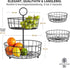 Regal Trunk & Co. -2 Tier Fruit Basket - French Wire Baskets| Wire Basket Holder| Multi-Tier Fruit Basket for Countertop or Hanging | Metal Frame...