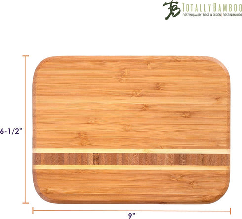 Totally Bamboo Barbados Bamboo Wood Cutting Board, 9" x 6.5"...