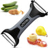 Peeler for Potato Vegetable Orange - Heavy Duty Double Sided Dual Purpose Non Slip Grip Apple Fruit Y Shaped with Ultra Sharp Stainless Steel Stra...