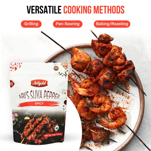 Ari's Suya Pepper - Hand Crafted Nigerian Suya Spice, African seasoning powder, grilled steak seasoning, chicken seasoning, and Seafood Seasoning....