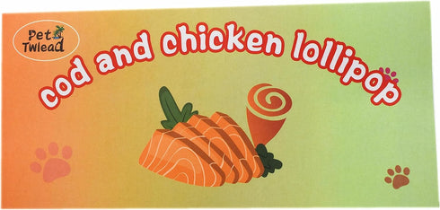Cod and Chicken Lollipop Dog Food,Pet Treats Chicken and Green Vegetable Pet Food,Organic Pet Snacks Dog Chews Deodorizing Clean Teeth,Dog Trainin...