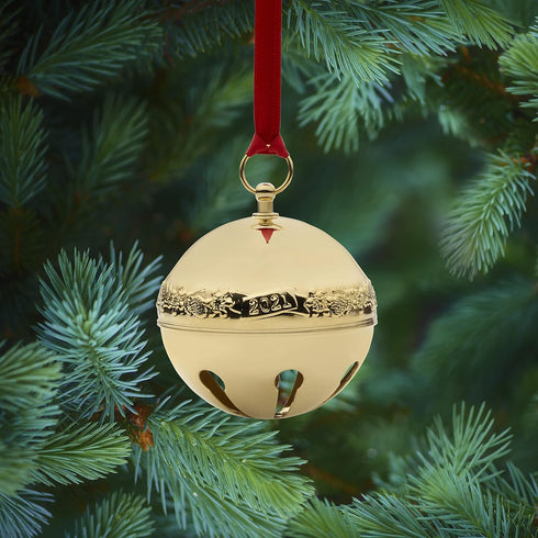 Wallace 32nd Edition 2021 Gold Plated Sleigh Bell Ornament, Gold,Christmas...