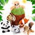 7 Pieces Dog Squeaky Toys Squeaky Hide and Seek Activity Puppy Chew Toys Plush Dog Toy Plush Stuffing Woodland Friends Stuffing with Squeakers for...