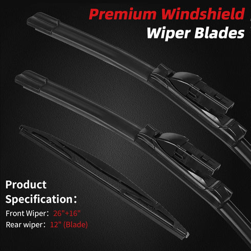 OTUAYAUTO Premium Windshield Wiper Blades - Replacement for Subaru Impreza 17-22, Crosstrek 18-22, All-Weather Performance, Front and Rear Wiper B...