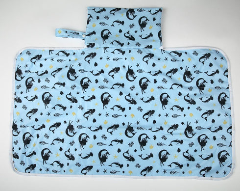 Baby Diaper Changing Mat Pad Portable Foldable Washable Compact Travel Nappy Waterproof Play Mat 30inx18.5in (Sea Mermaid)...