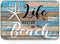 Life is Better at The Beach Door Mat Front Door Welcome Mat Ocean Coastal Starfish Entrance Rug Beach Wood Grain Non Slip Floor Mat for Kitchen En...