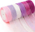 6 Rolls Sheer Chiffon Ribbon Organza Satin Ribbon Transparent Chiffon Ribbon for Wrapping Decorating Valentine's Day Wedding Birthday Bouquet Garl...