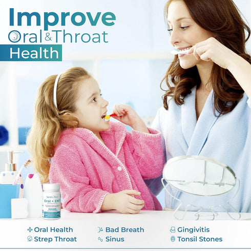 Oral Probiotics for Better Breath, Gingivitis, Strep Throat, Tonsil Stones, ENT - 6 Bn CFU Oral Probiotics with Lactobacillus Reuteri, L. Plantaru...