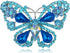 ALILANG Deep Aqua Blue Sapphire Crystal Rhinestone Fairytale Butterfly Insect Brooch Pin...