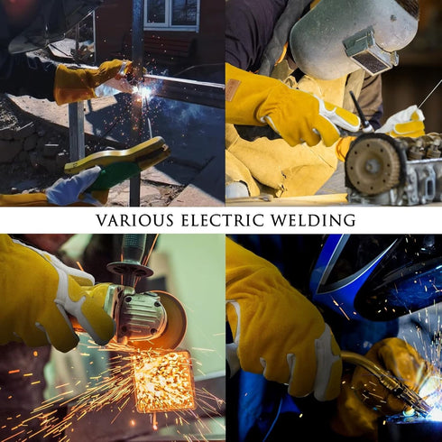 Professional MIG/TIG Welding Gloves extra Large, Reinforced Palm & Thumb & Index Finger, Seamless Forefinger, Top Grain Leather Cowhide, Comfort a...