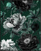 Posterizer 1 pcs-gray and emerald green pretty chic flowers-Floral & Botanical Art-Abstract & Modern Art-Decor for Home & Office- UNFRAMED Wall Ar...