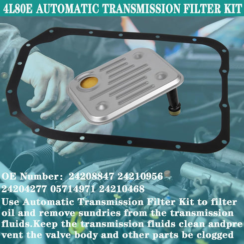 4L80E Transmission Automatic Transmission Filter Oil Pan Gasket Kit Compatible with Chevrolet Silverado K1500 Suburban GMC Sierra C1500 Yukon Esca...