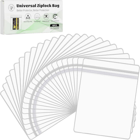40 PCS Universal PVC Ziplock Bags - 4 x 3 in Self Seal Clear Pockets for Jewelry Coins Medals Stamps Souvenir Cards Collection Packing Pouch Anti-...