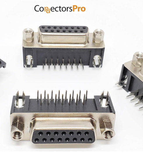 Pc Accessories - Connectors Pro 10-Pack DB15 Female Right Angle PCB Mount Connector, 90 Degree D-Sub DR15 F 10-PK...