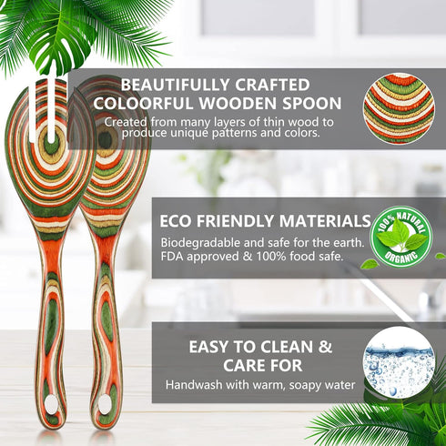 Salad Tongs, Wooden spoons, Salad Tongs for Serving, WOSPONFAN 10-inch Pakkawood Serving Utensils Set Salad Servers Set Kitchen Cooking Utensil...