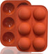 6 Holes Medium Semi Sphere Silicone Molds, 2 Packs Half Sphere Silicone Baking Molds for Making Chocolate, Cake, Jelly, Dome Mousse...