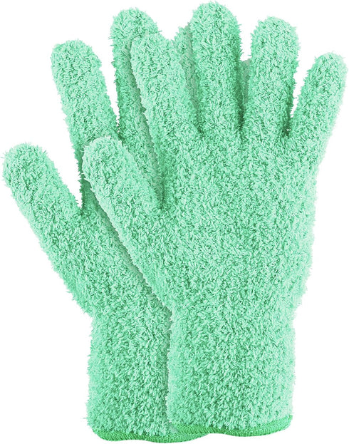 1 Pair Microfiber Dusting Gloves, Reusable Washable Cleaning Gloves Mittens for Plants House Cleaning Car Blinds Lamps and Small Hard to Reach Cor...