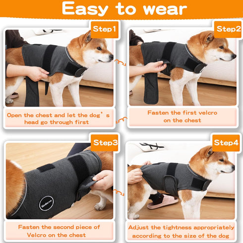 Dog Anxiety Jacket, Skin-Friendly Dog Calming Shirt - Dog Coat for Thunder, Fireworks, Vet Visits and Separation - Keep Pet Calm without Medicine ...