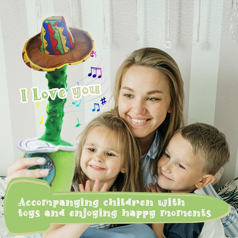 Dancing Pickle, Dancing, Sings, Repeats Mimicking Cactus Talking Pickle Toys for Toddler Toys Plush Interactive Toy 60 Children's English Songs Mu...