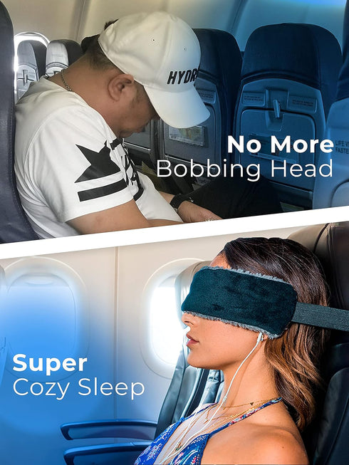 Travel Pillow Alternative Stops Bobbing | Airplane Head Straps and Car Support Band | Great on Travel Upright | Super Comfy Neck Support | Small &...