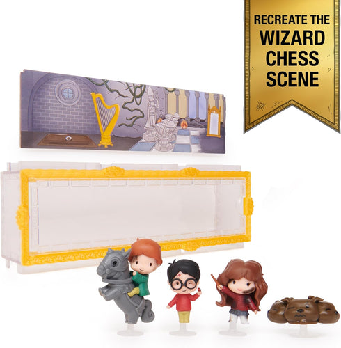 Wizarding World Harry Potter, Micro Magical Moments Scene Gift Set with Exclusive Harry, Hermione, Ron, Fluffy Action Figures & Case, Kids Toys...
