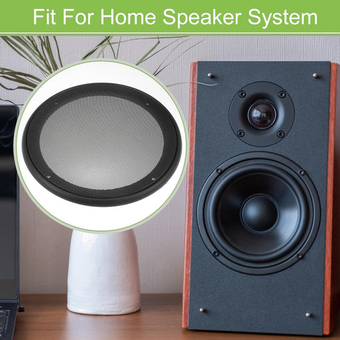 ACROPIX Universal 8" Car Speaker Grills Cover Mesh Round 8 Inch Audio Speaker Subwoofer Guard Protector Case with Mounting Screws Iron ABS Black -...