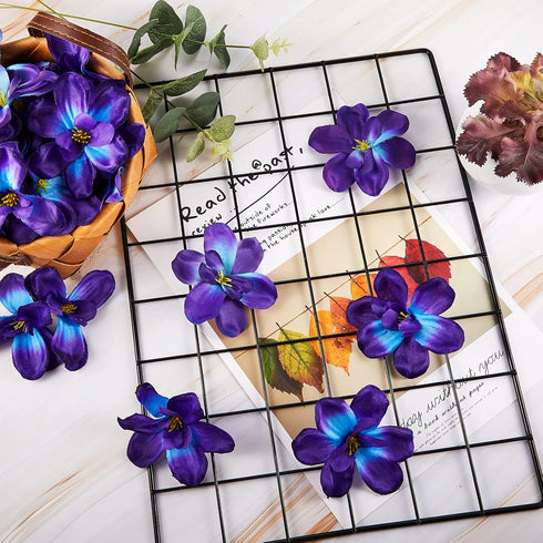 100 Pieces Blue Purple Faux Orchid Flowers Halloween Flower Day of The Dead Decoration Artificial Orchids for DIY Home Wedding Table Centerpieces ...
