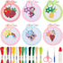 Anglekai 6Pcs Cross Stitch Kits for Beginners, Needlepoint Kits for Beginners Embroidery Starter Set, 6 Embroider Hoops and Cloth/ 6 Key Rings/Sci...