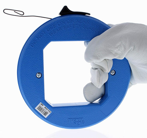 IDEAL Electrical 31-012 Blued Steel Fish Tape – 25 ft. Blued Steel Fish Tape w/ Formed Hook & Thumb-Winder Case, 1600 lb. Strength...