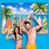 Blulu Beach Party Decorations Tropical Background Banner Summer Hawaiian Beach Decorations Surfboard Backdrop Luau Party Backdrop for Photography ...