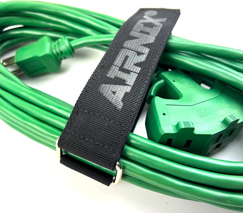 4pc 18" x 1.5" (13” useable) Nylon Webbing Hook and Loop Cinch Straps with Metal Buckle, Reusable Fastening, Securing, Cable Straps...