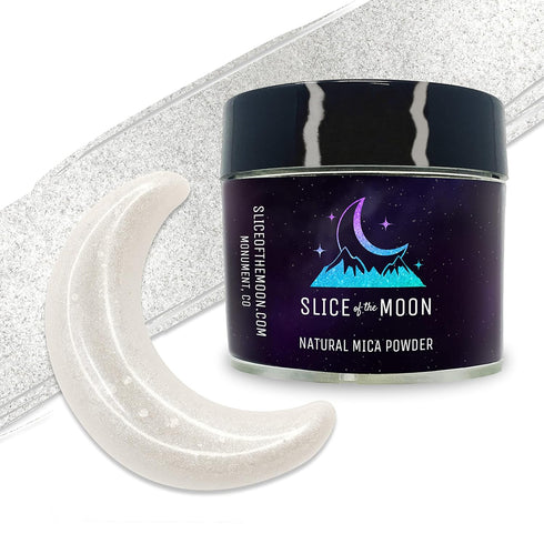 Slice of the Moon | Silvery White Pearl Natural Mineral Mica Powder, 0.88oz (25g) | for Personal or Professional Use - Cosmetics, Epoxy Resin Proj...