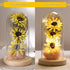Sunflower Gifts for Women, Sunflowers Artificial Flowers in Glass Dome with LED Strip, Birthday Gifts for Mom & Grandma, Sunflower Decor on Mother...