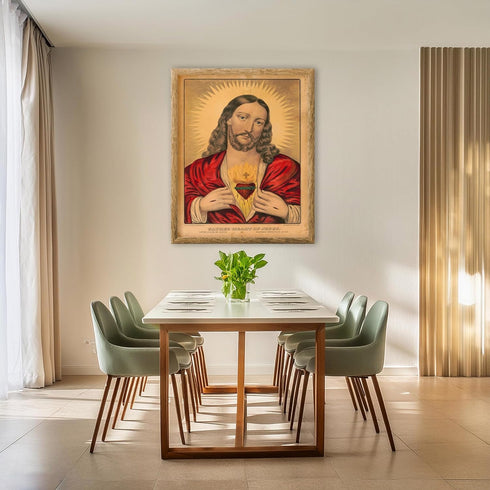 Posterizer 1 pcs-Sacred Heart of Jesus painting poster-Religious Posters-Gifts for Christians -Decor for Church, Sunday School Classroom- unframed...