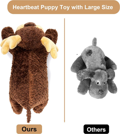 Dog Heartbeat Toy for Separation Anxiety Relief, Heartbeat Puppy Toy with Automatic Timing, Puppy Heartbeat Stuffed Animal for Dogs Cats Pets...