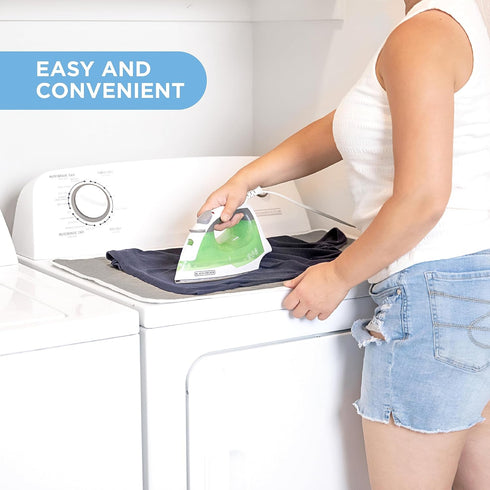 HOLDN’ STORAGE Ironing mat, Magnetic Laundry mat, 28.25” x 19”, Gray, Quilted, Washer and Dryer Countertop, Ironing pad...
