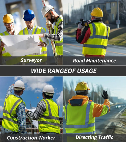 Safety Vest Meets ANSI Class 2 Standards - Reflective Vest for Men Women, Mesh High Visibility Vest with Hi Vis Strips for Construction Work, Surv...